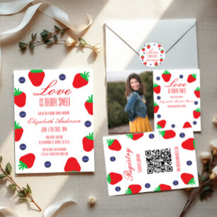 Liefde Is Bes Zoete Fruit Bruiloftsdouche Ronde Sticker