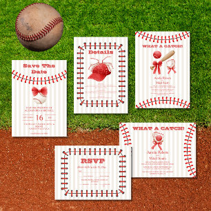Honkbal Sport Perfect Catch Bruiloft All In One Uitnodiging