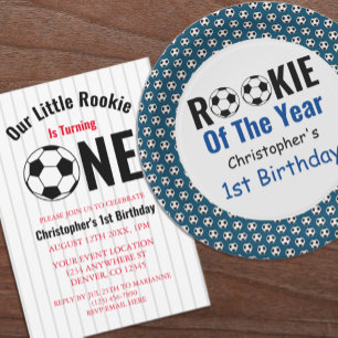 Rookie Soccer 1st Birthday Kaart