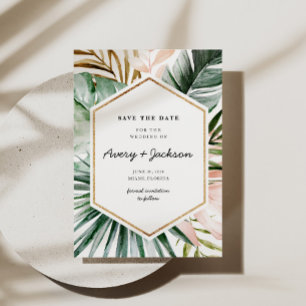Lush Tropics Wedding Invitation Kaart