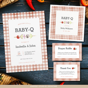 Baby Q Barbecue Baby Shower Uitnodiging