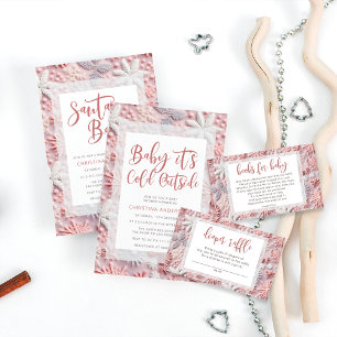 Pink & Silver Sneeuwvlokken Raad het Poster van de