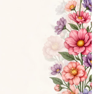 Elegante Roze Bloemen Bedankkaart