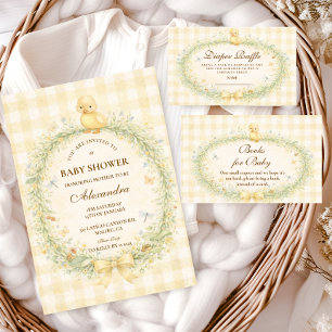 Klassieke babyfeest met eendjes en bloemen servet