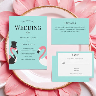 Flamingo Wedding Kaart
