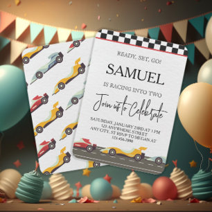 Race Car Invitation Ready Set Go  Race Car Kaart