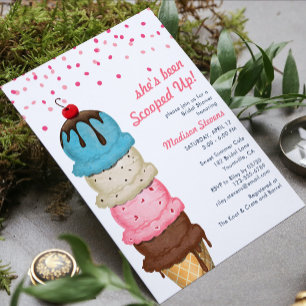 Summer Ice Cream Modern Waterverf Vrijgezellenfees Acryl Uitnodigingen