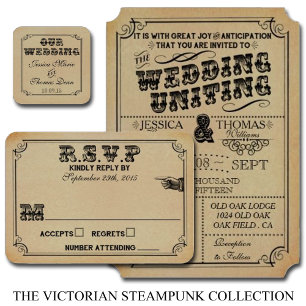Het Victoriaans Steampunk Wedding Collectie Kaart