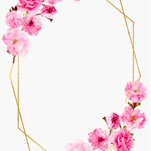 Chic roze Cherry Blossom Geometric Wedding Shower Kaart