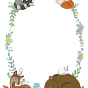 Woodland Animal Baby shower Forest Vrienden Kaart