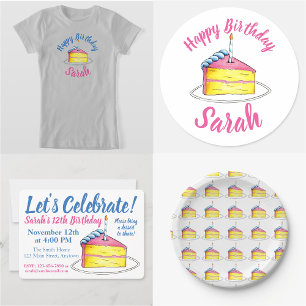 Laten we de geel van de Birthday Cake Candle Pink  Kaart