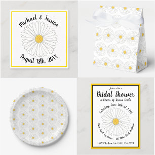 Daisy Flower Bridal Baby shower Floral Garden Kaart