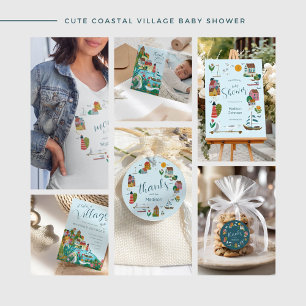 Minimale Nautische zeilboot Ahoy Boy Luier Raffle Informatiekaartje