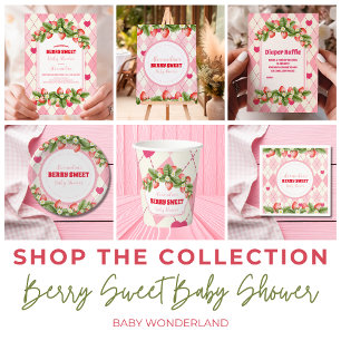 Berry Sweet Baby shower Diapper Raffle Informatiekaartje