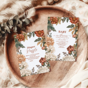 Terracotta Floral Baby in Bloom Baby shower Papieren Bordje