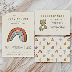 Rainbow Newborn Illustration Baby shower Kaart