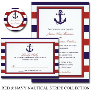 Het Collectie van het Rode en Navy Nautical Anchor Kaart