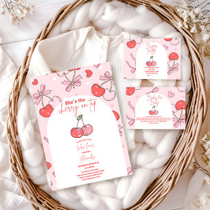 Kersen op het hoogste Baby shower Servet