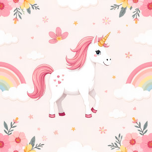 Dromerige eenhoorns, regenbogen, bloemen, Girly Notitieboek