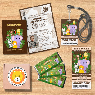 Lion Wild One Oerwoud Safari Dier Kids Verjaardag Ronde Sticker