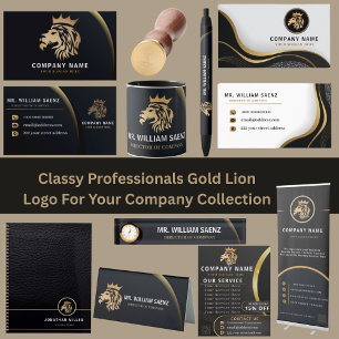 Professional Elegant Lion Logo Visitekaartje