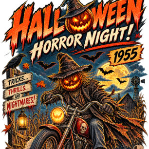 NRH Halloween Horror Night 1955 Vintage Motorfiets T-shirt