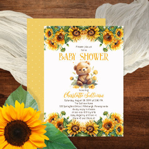 Teddy Bear en Baby shower van zonnebloemen Servet