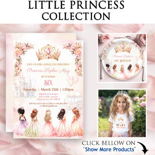 Prinses Kroon Roze Goud Bloemen Meisje Verjaardag Servet