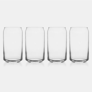 Drinkwaren stijl: Bedrukt Blikvorm Glas, Set: Set van 4, Maat: 0,5ml
