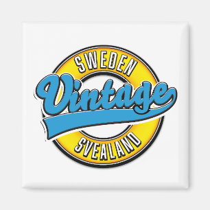 Svealand Zweden Vintage stijl logo Magneet