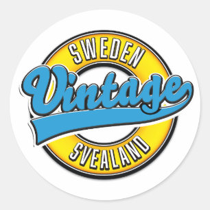 Svealand Zweden vintage stijl logo Ronde Sticker