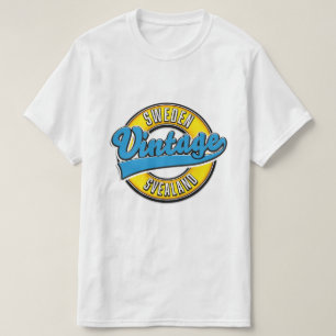 Svealand Zweden Vintage stijl logo T-shirt