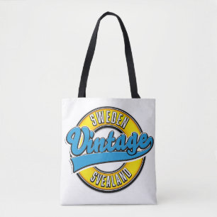 Svealand Zweden vintage stijl logo Tote Bag