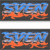Sven Vorname Name Graffiti Aufkleber Sticker (Voorkant)