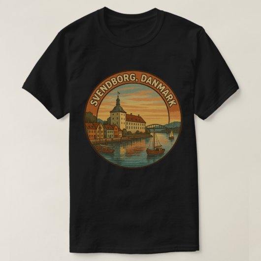 Svendborg Denemarken Kasteel T-shirt (Design voorkant)