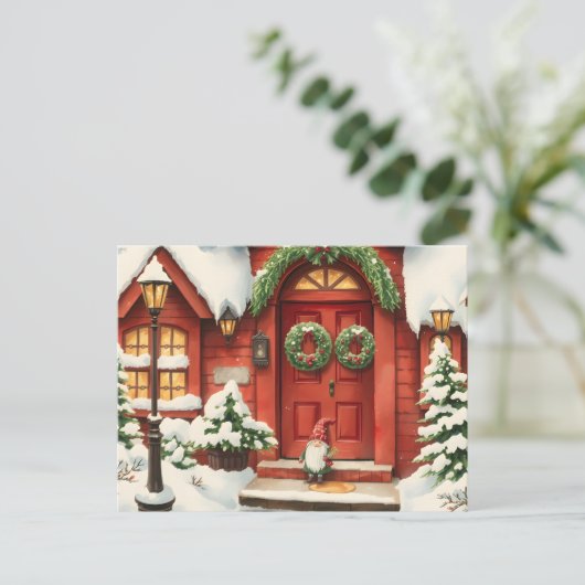 Svensk tomte. Jul kort Briefkaart (Staand voorkant)