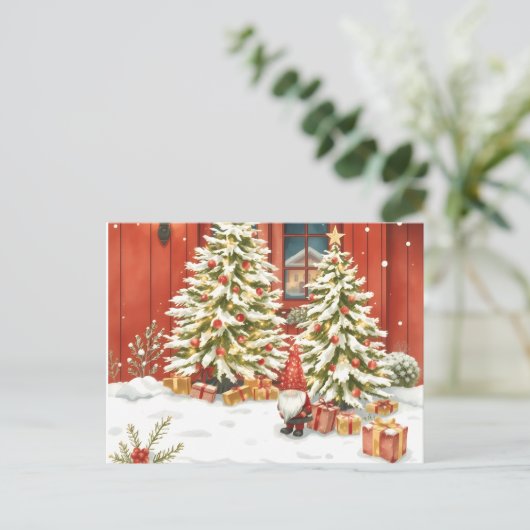 Svensk tomte. Jul kort Briefkaart (Staand voorkant)