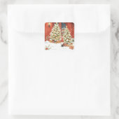 Svensk tomte. Jul kort Vierkante Sticker (Tas)