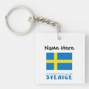 Sverige en Vlag Personalized Sleutelhanger