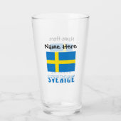 Sverige en Zweedse Vlag Gepersonaliseerd Glas (Achterkant)