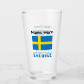 Sverige en Zweedse Vlag Gepersonaliseerd Glas (Voorkant)