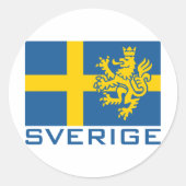 Sverige Flag Ronde Sticker (Voorkant)