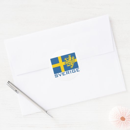 Sverige Flag Ronde Sticker (Envelop)