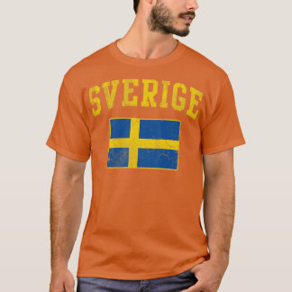 Sverige Flag Zweden Zweedse  Fade T-shirt