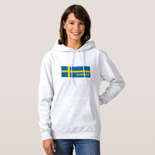 Sverige in Zweedse vlag Hoodie (Voorkant volledig)