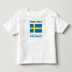 Sverige och Svensk Flagga Persoonlijk Kinder Shirts