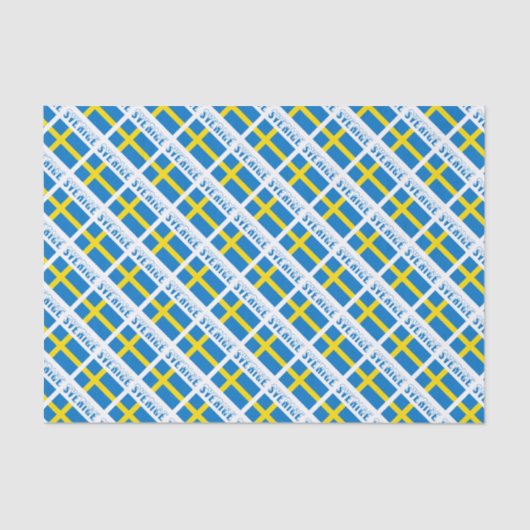 Sverige och Svenska Flagga i form av Tegelstenar Tissuepapier (Voorkant)