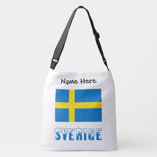 Sverige och Svenska Flagge gepersonaliseerd Crossbody Tas (Achterkant)