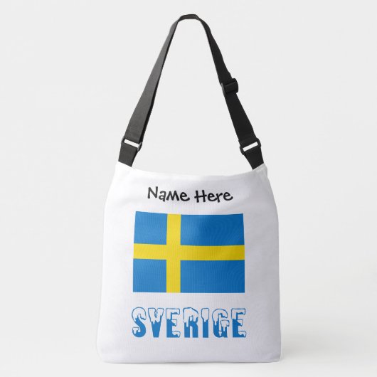 Sverige och Svenska Flagge gepersonaliseerd Crossbody Tas (Voorkant)