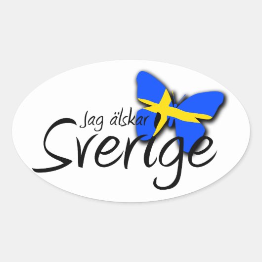 Sverige Ovale Sticker (Voorkant)